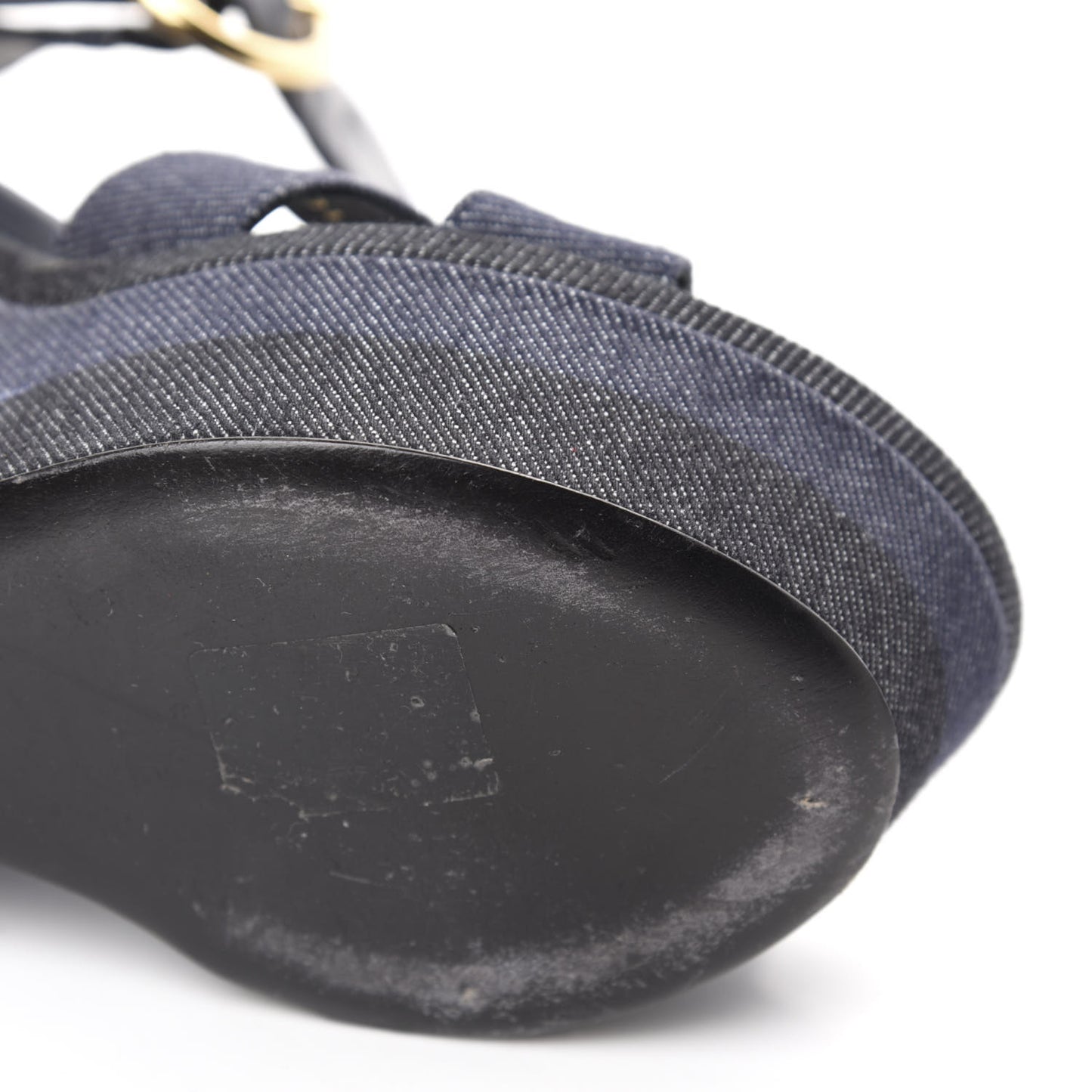 Canvas Blue Shore Wedge Sandal 36 Marine