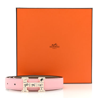 Hermes Swift Epsom H Email Belt 80 32 Rose Sakura Etoupe 6 of 6