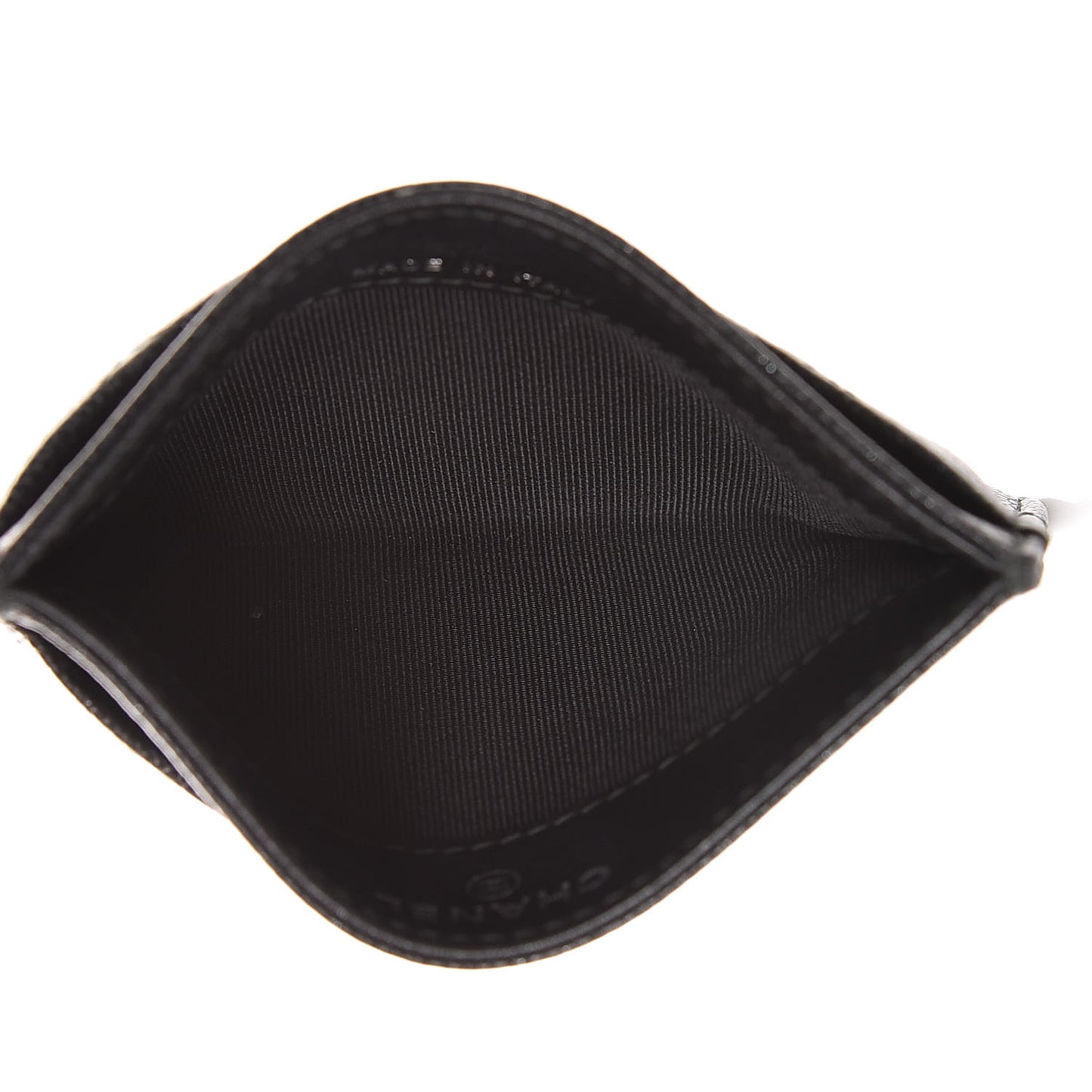 Metallic Caviar Quilted Card Holder Black