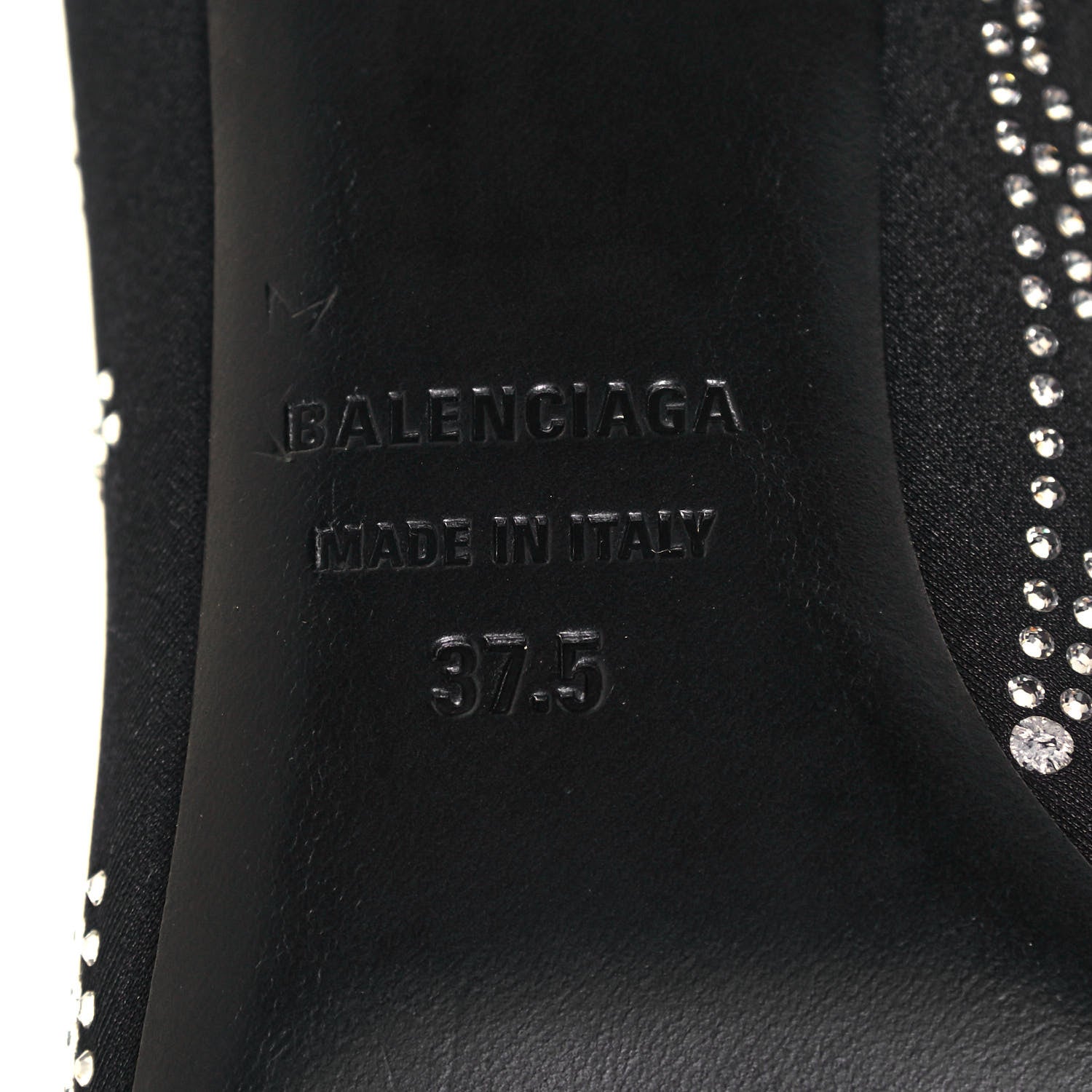 Balenciaga Spandex Crystal Eiffel Tower Print Extreme Pointed Toe Knife Ankle Boots 37.5 Black 6 of 6