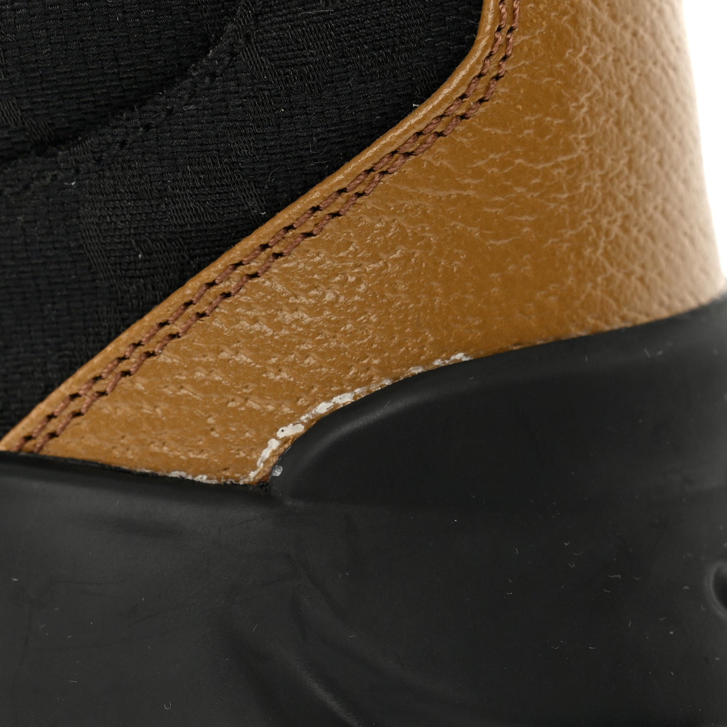 Monogram Textured Dollar Calfskin Mens Rhyton Sneakers 8 Black Khaki Beige