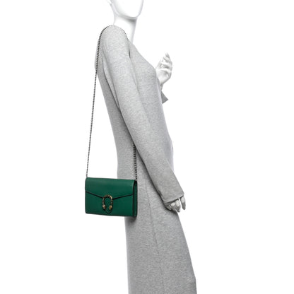 Gucci Calfskin Mini Dionysus Chain Wallet Emerald 2 of 11