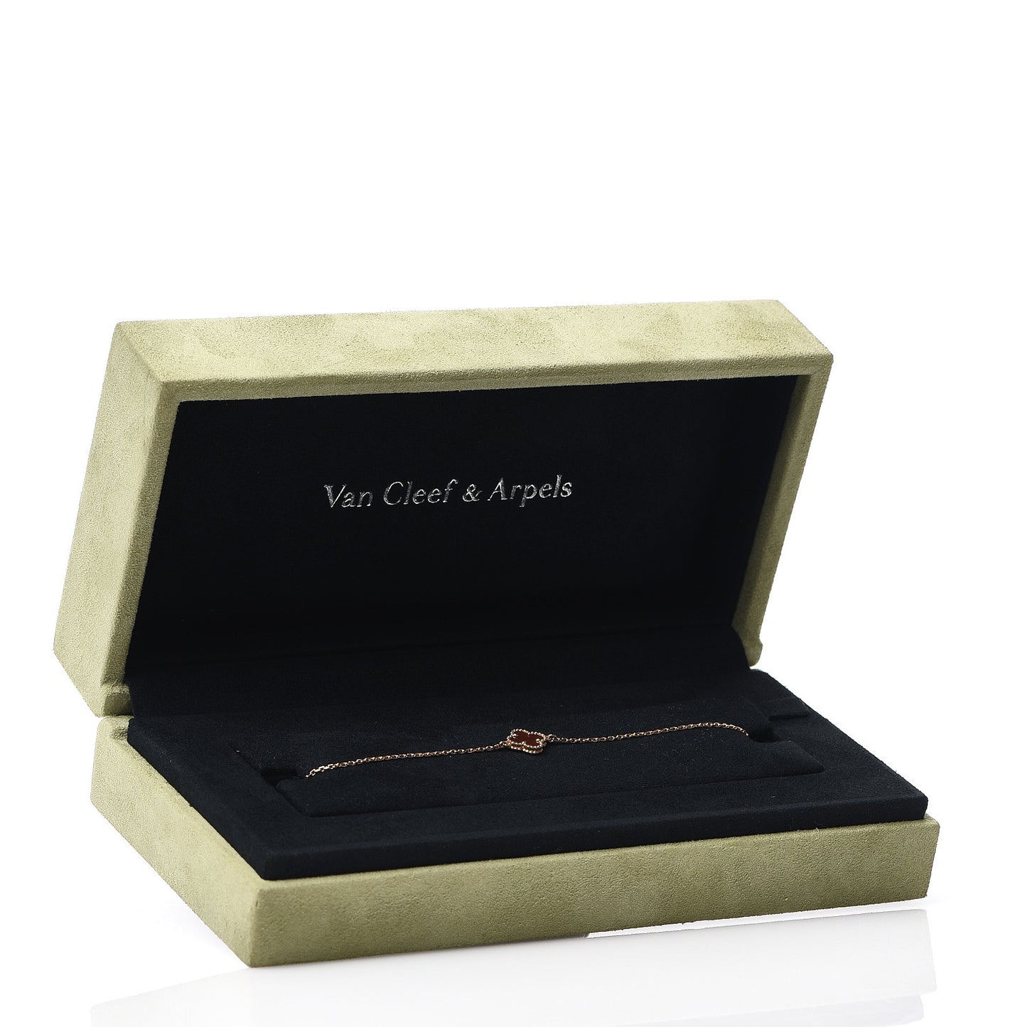 18K Rose Gold Carnelian Sweet Alhambra Bracelet