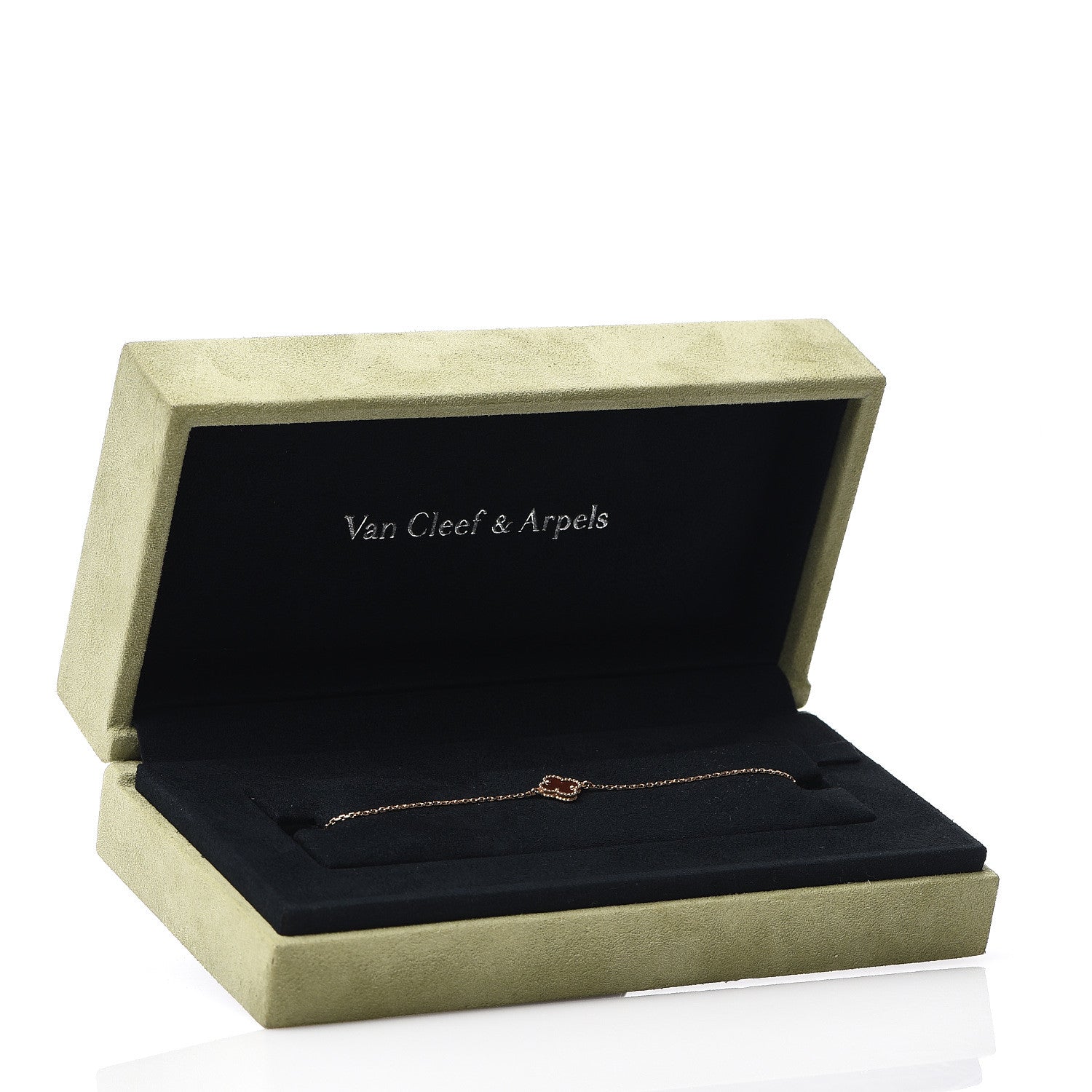 Van Cleef & Arpels 18K Rose Gold Carnelian Sweet Alhambra Bracelet 4 of 4