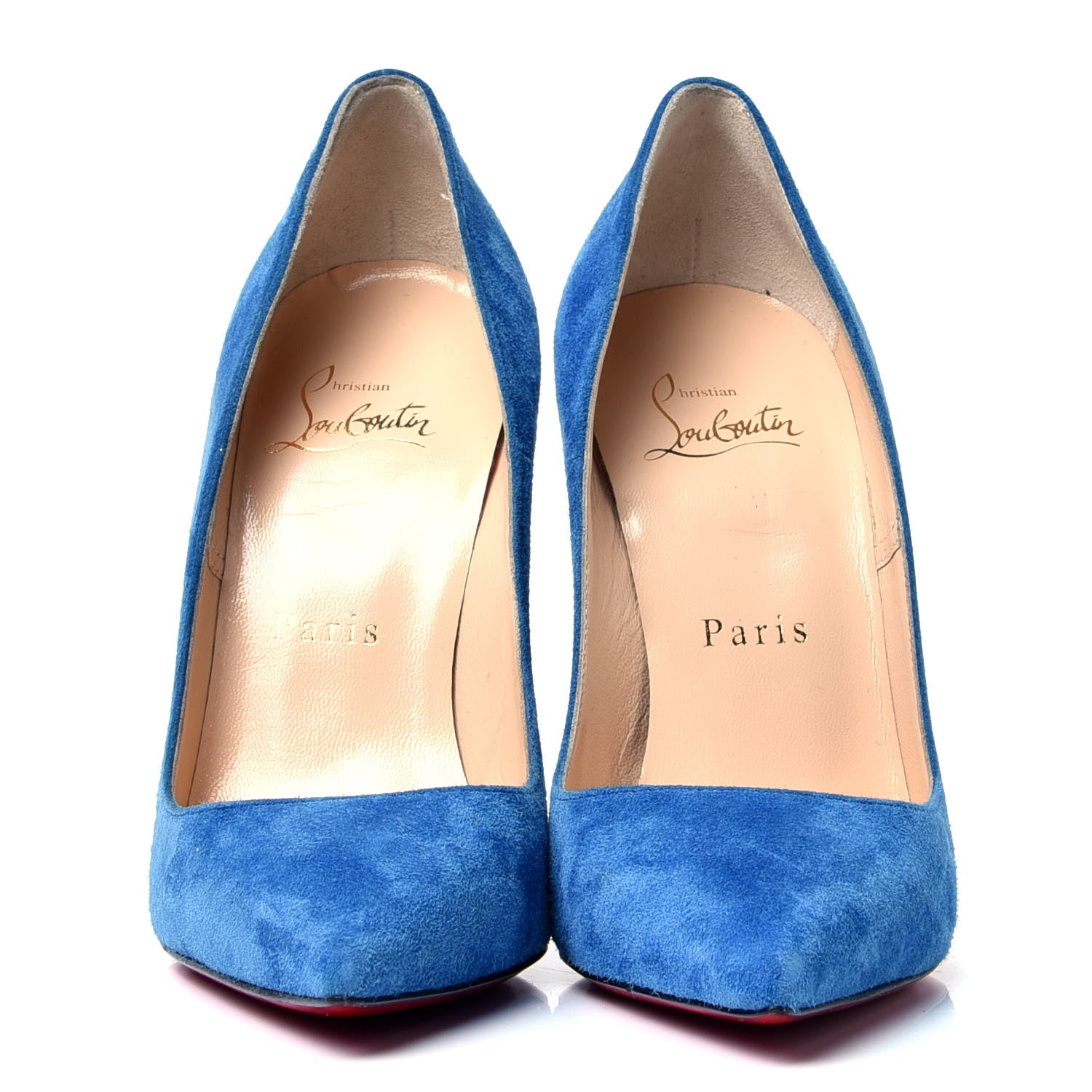 Christian Louboutin Veau Velours Pigalle Follies 120 Pumps 35 Positano 2 of 9