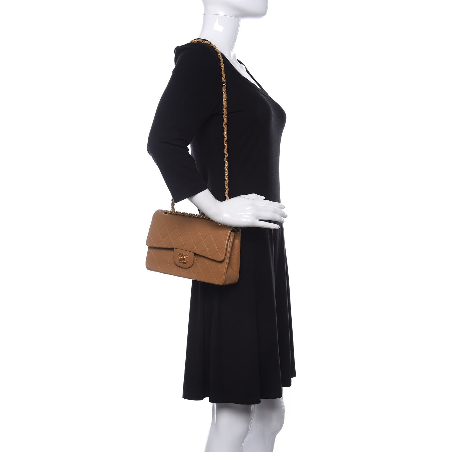 Chanel Lambskin Quilted Small Double Flap Beige 2 of 22