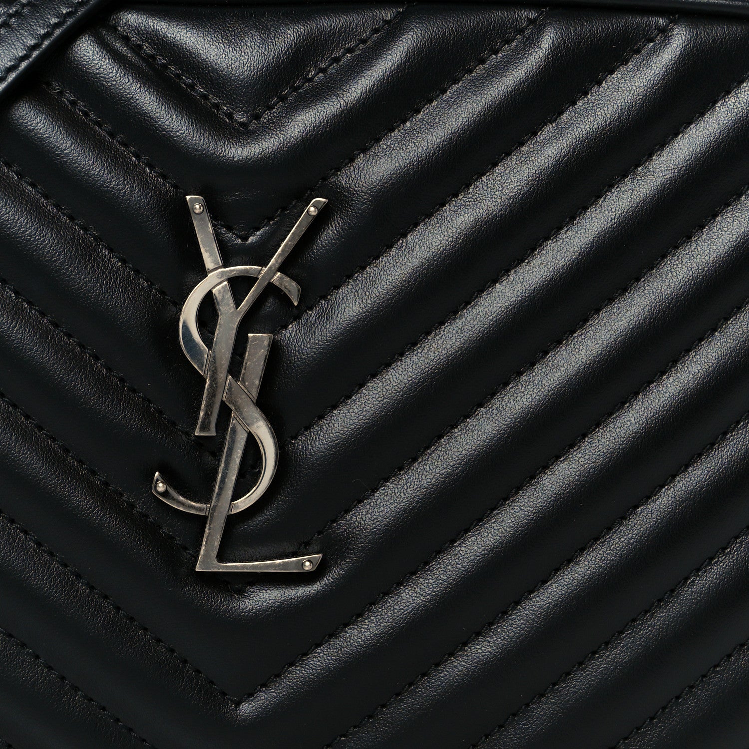 Saint Laurent Calfskin Matelasse Monogram Lou Camera Bag Black 8 of 10