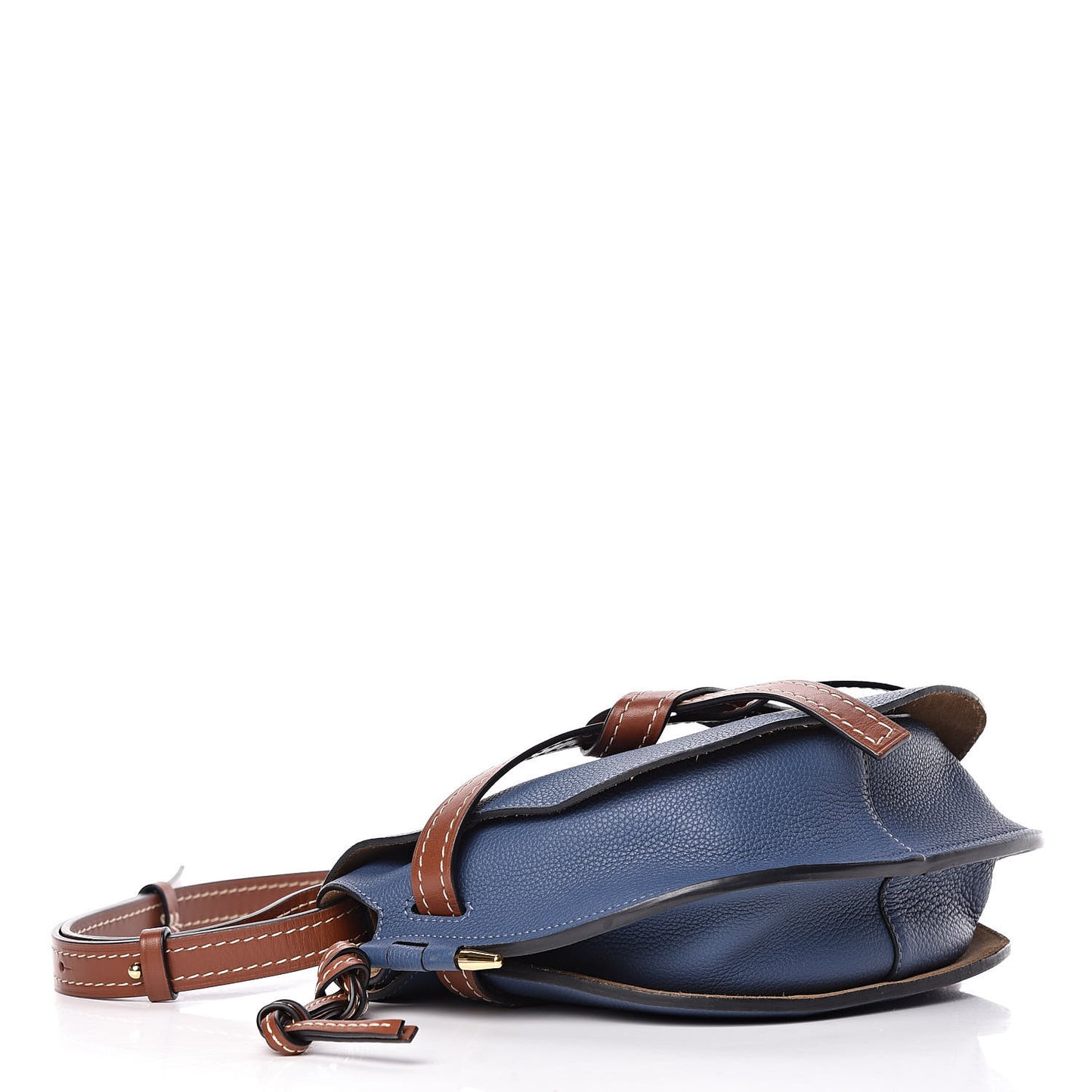 Grained Calfskin Small Gate Crossbody Bag Varsity Pecan