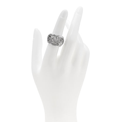 David Yurman Sterling Silver Diamond 16mm Quatrefoil Ring 52 6 2 of 4
