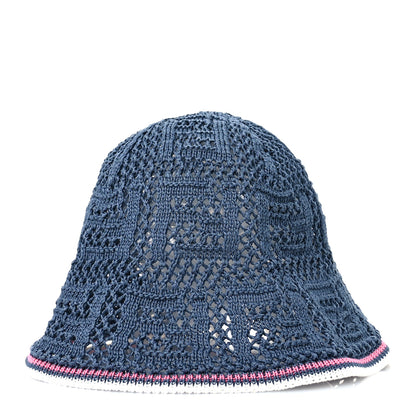 Fendi Cotton Rayon FF Knitted Bucket Hat M/L Blue 1 of 8