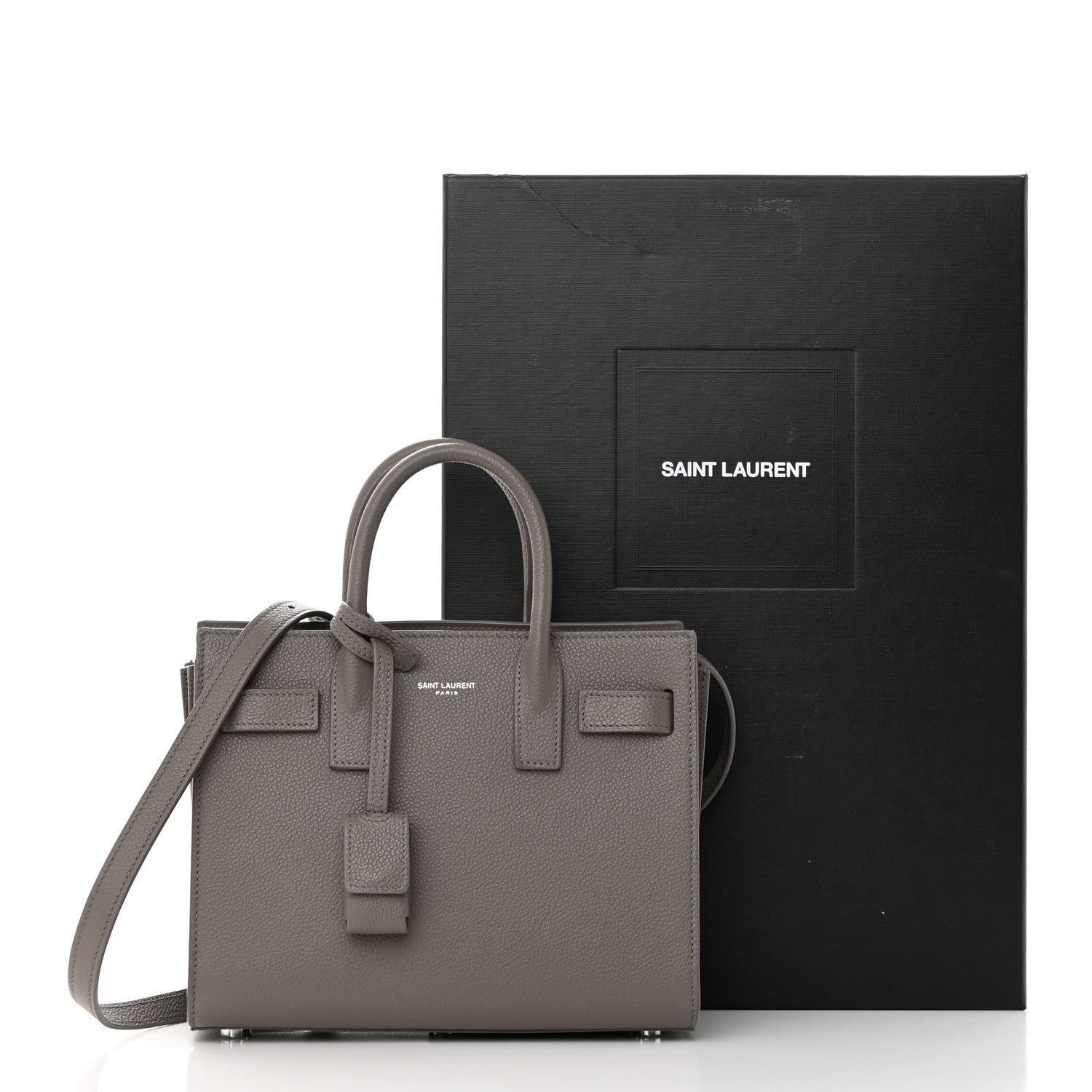 Saint Laurent Grained Calfskin Nano Sac De Jour Fog 12 of 12