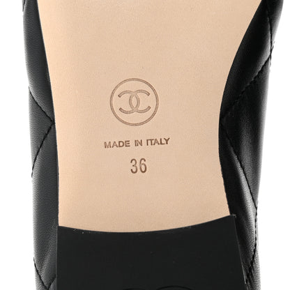 Chanel Lambskin Quilted CC Cambon Ballet Flats 36 Black White 7 of 10