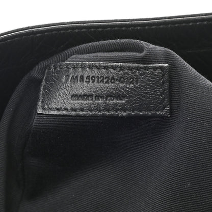 Saint Laurent Calfskin Crocodile Embossed Monogram Medium Niki Shopping Bag Black 7 of 8