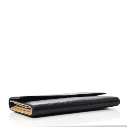 Chanel Lambskin Camellia Embossed Large Flap Wallet Black 4 of 7