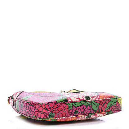 Gucci X KEN SCOTT Textured Calfskin Pomponica Print Small Jackie 1961 Hobo Multicolor Fuxia Pompon 3 of 4