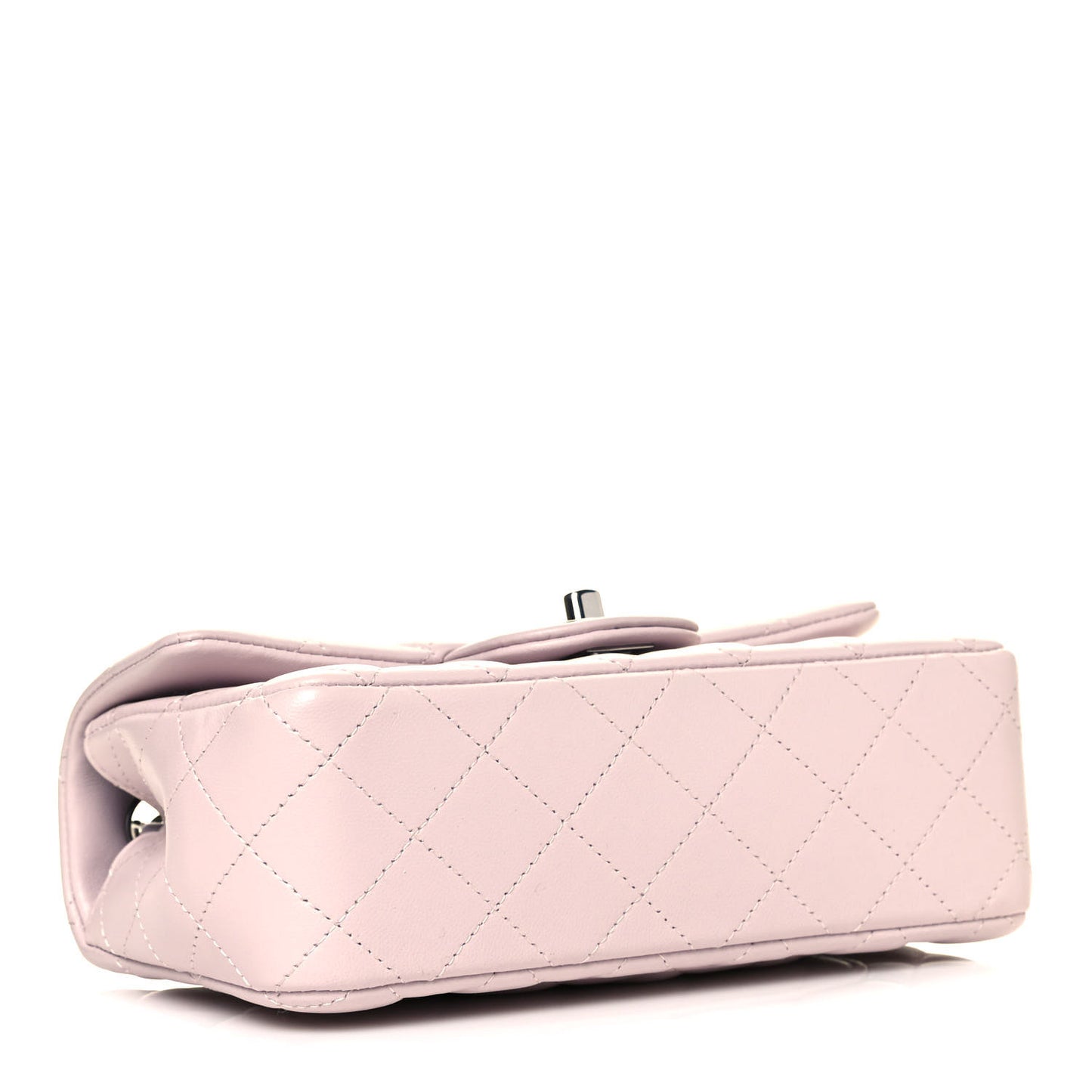 Lambskin Quilted Mini Rectangular Flap Light Purple