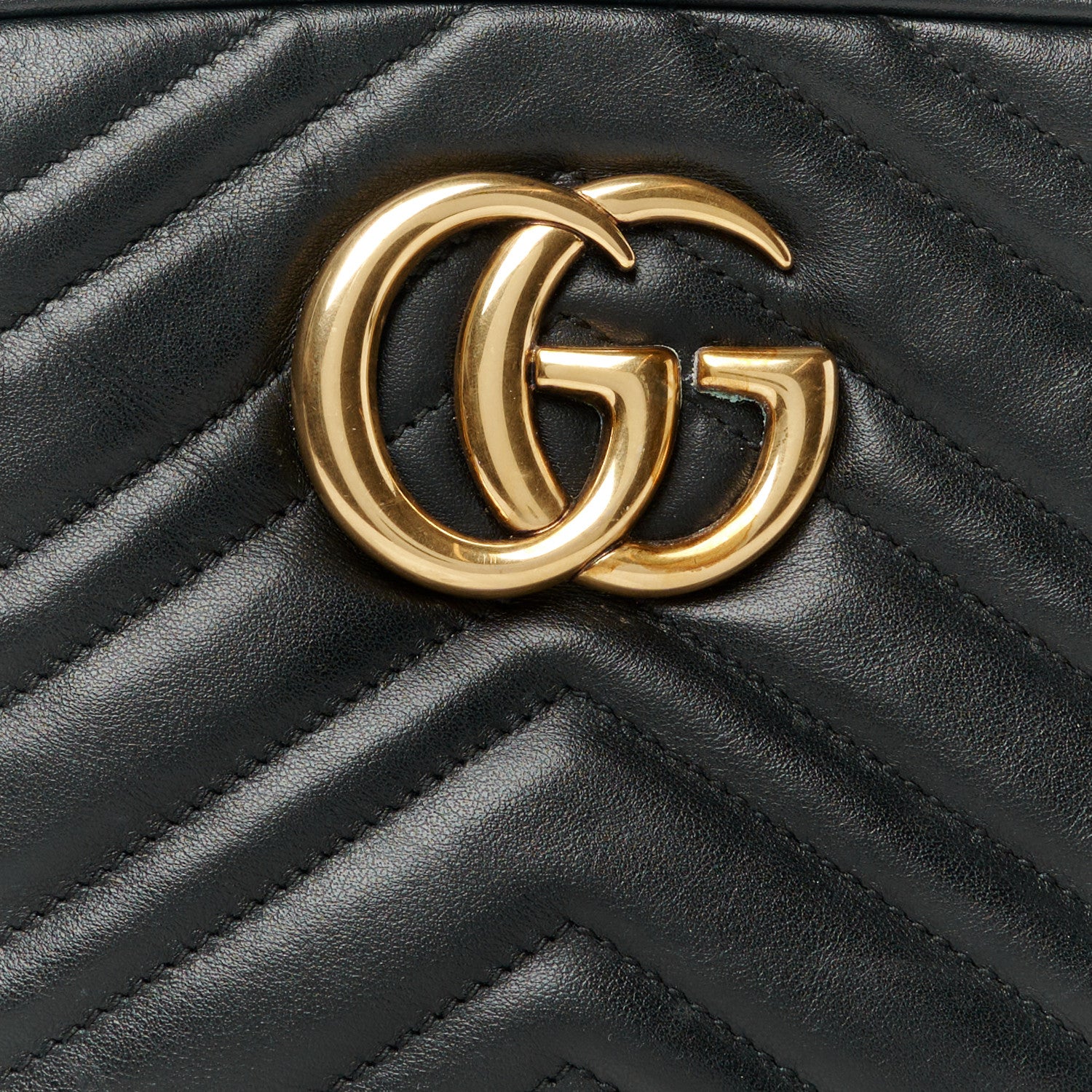 Gucci Calfskin Matelasse Small GG Marmont Chain Shoulder Bag Black 8 of 10