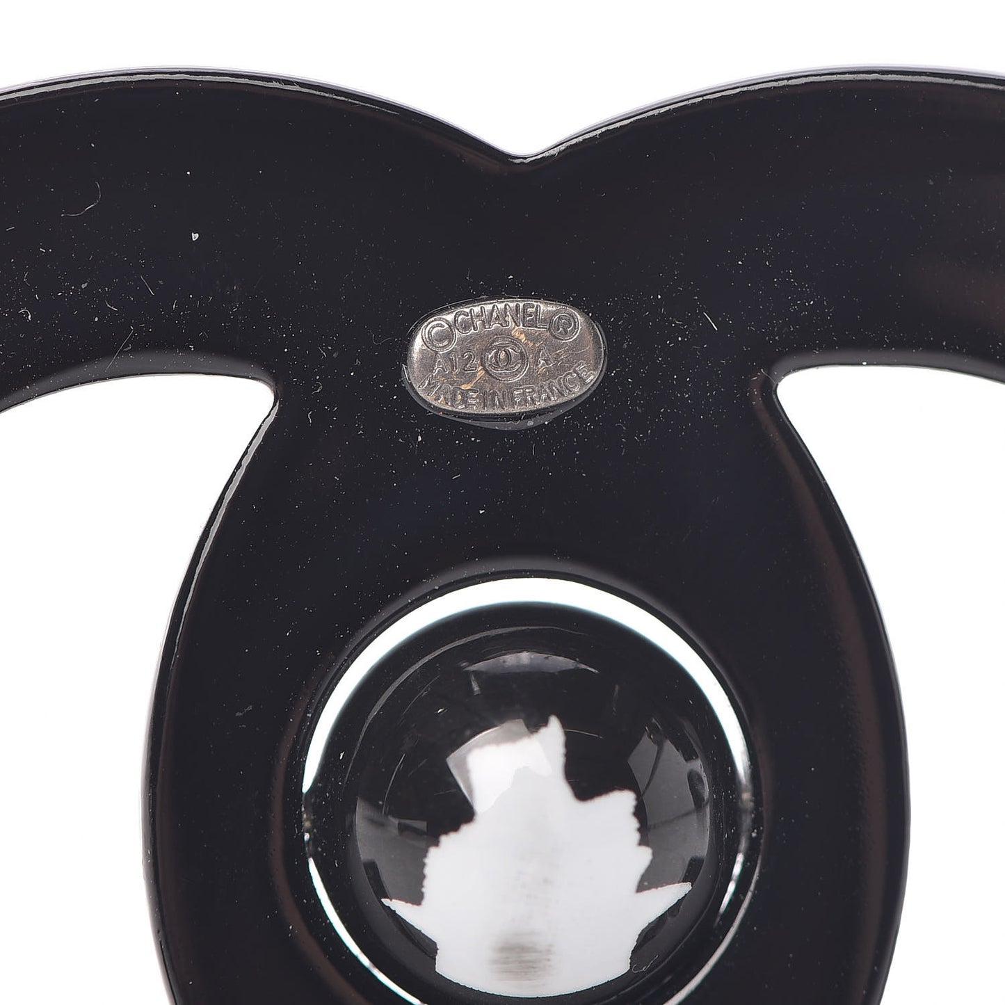 Resin CC Mademoiselle Brooch Black