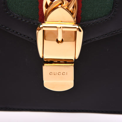 Gucci Calfskin Mini Sylvie Top Handle Bag Black 14 of 18