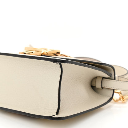 Gucci Textured Calfskin Bee Star Print Mini Sylvie Top Handle Bag Mystic White 8 of 9