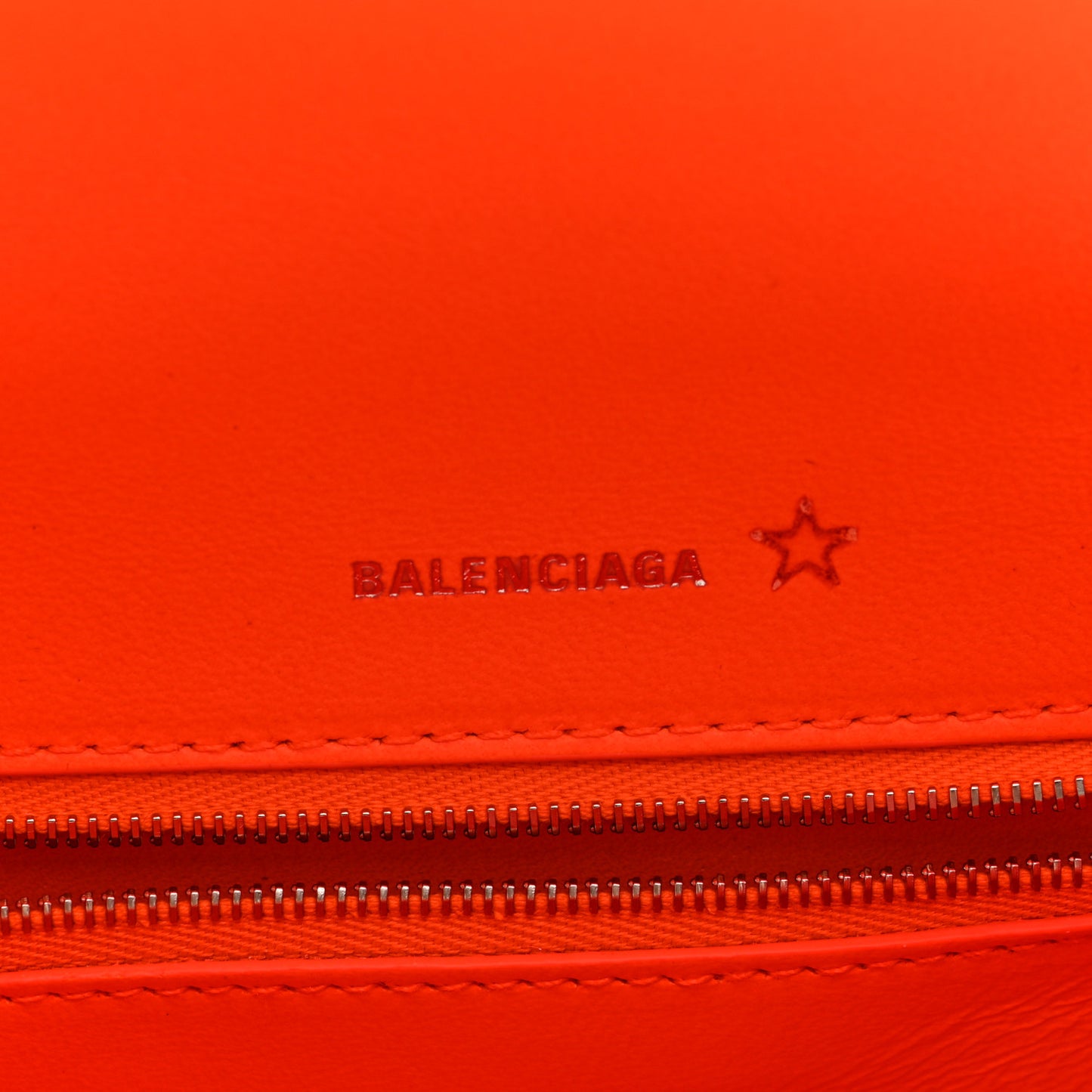 Shiny Box Calfskin Small Hourglass Top Handle Bag Fluo Orange