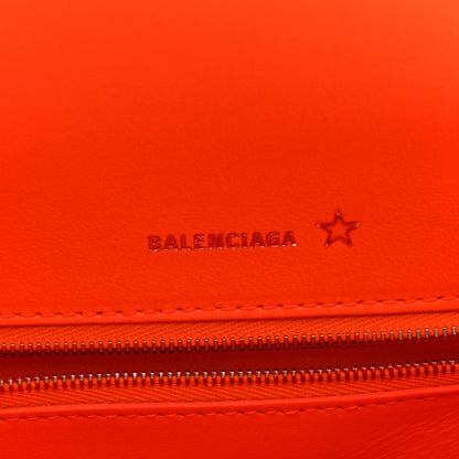 Balenciaga Shiny Box Calfskin Small Hourglass Top Handle Bag Fluo Orange 6 of 9