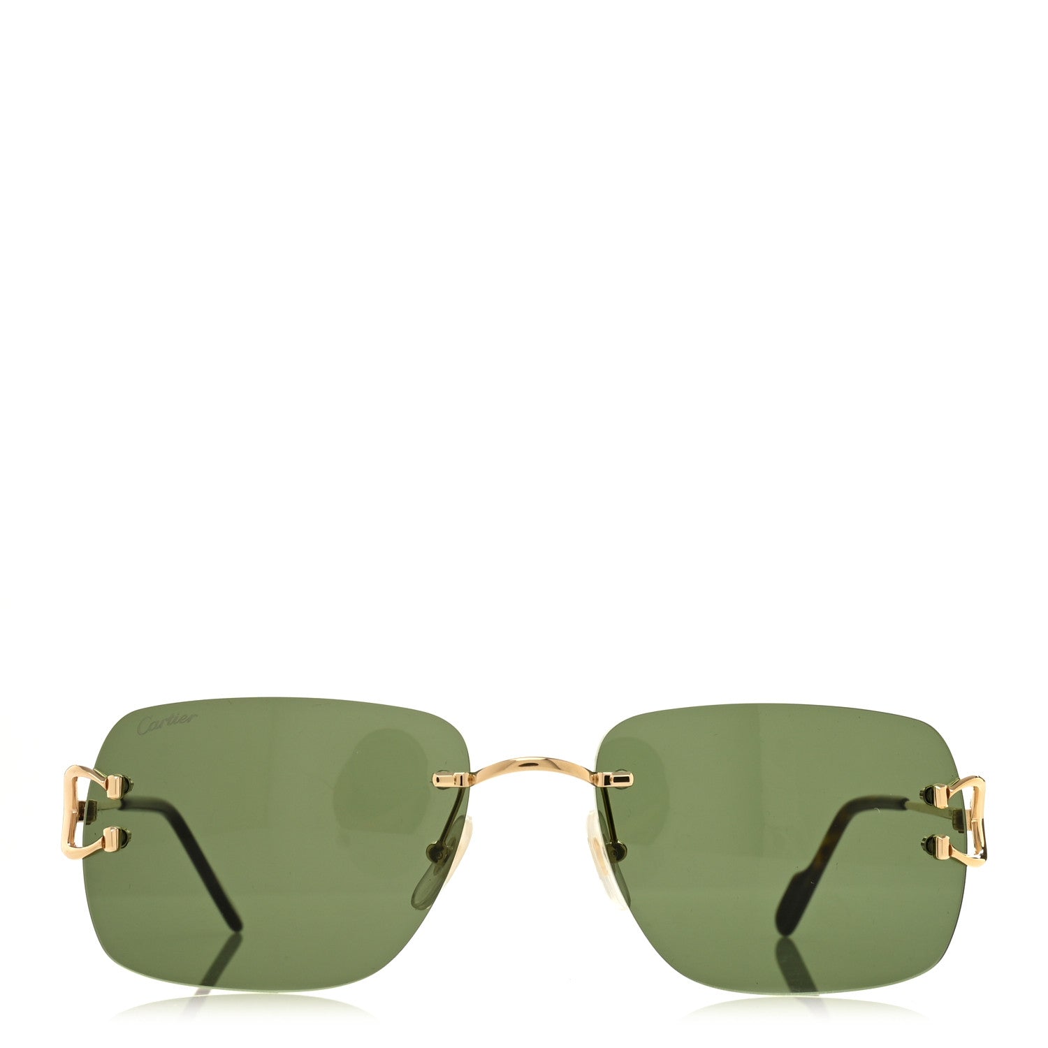 Cartier Metal Classic C De Cartier Sunglasses CT0330S Gold Green 2 of 8
