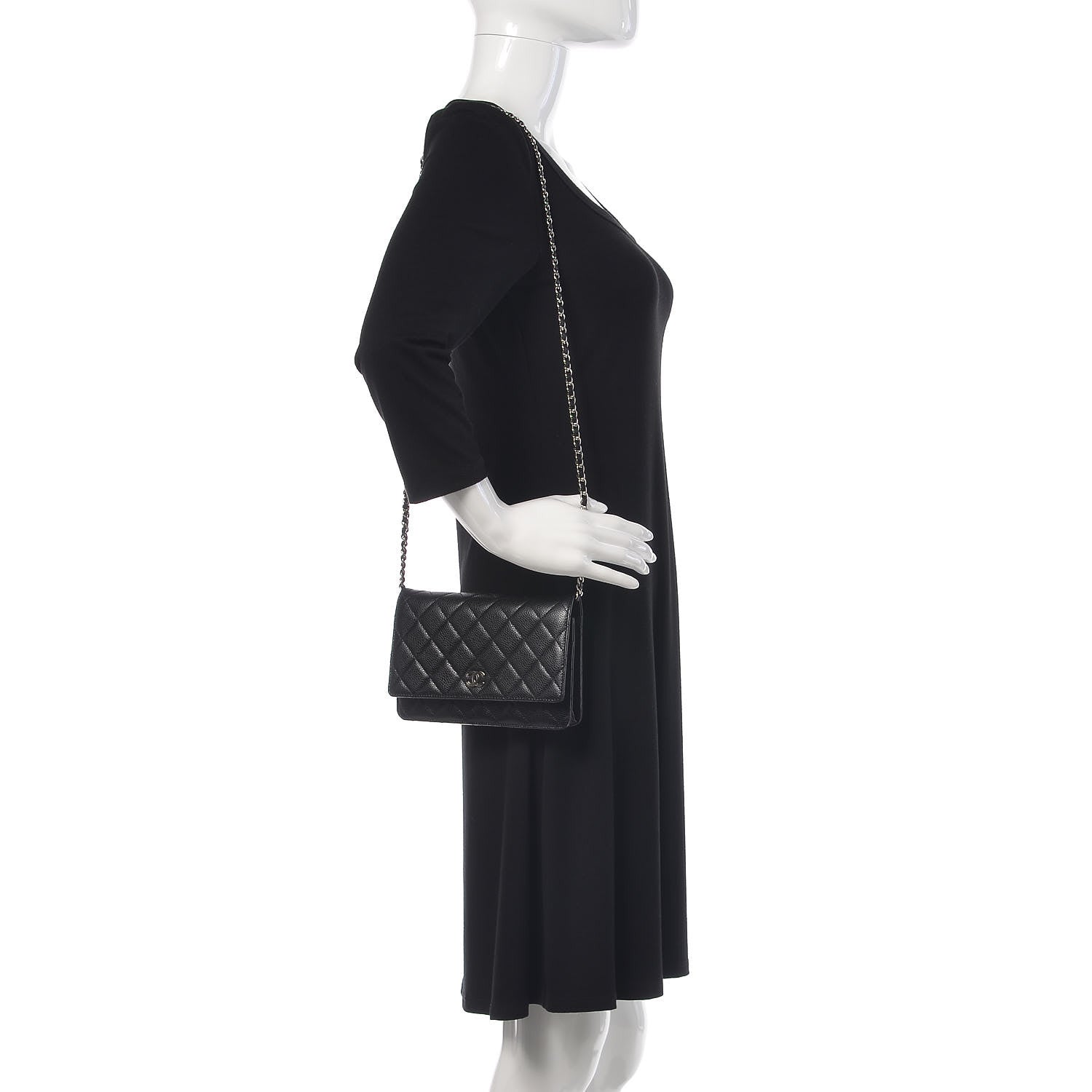 Chanel Caviar Quilted Wallet On Chain WOC Black 2 of 11