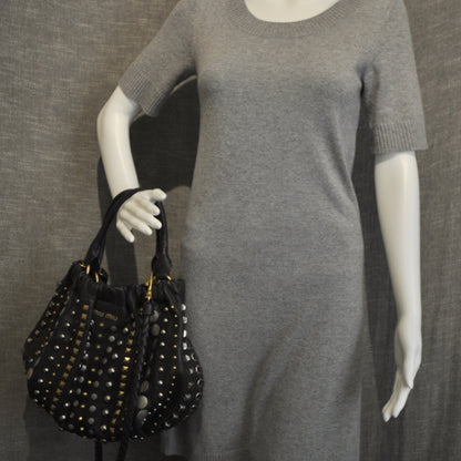 Miu Miu Nappa Monk Studded Bag Black 2 of 3