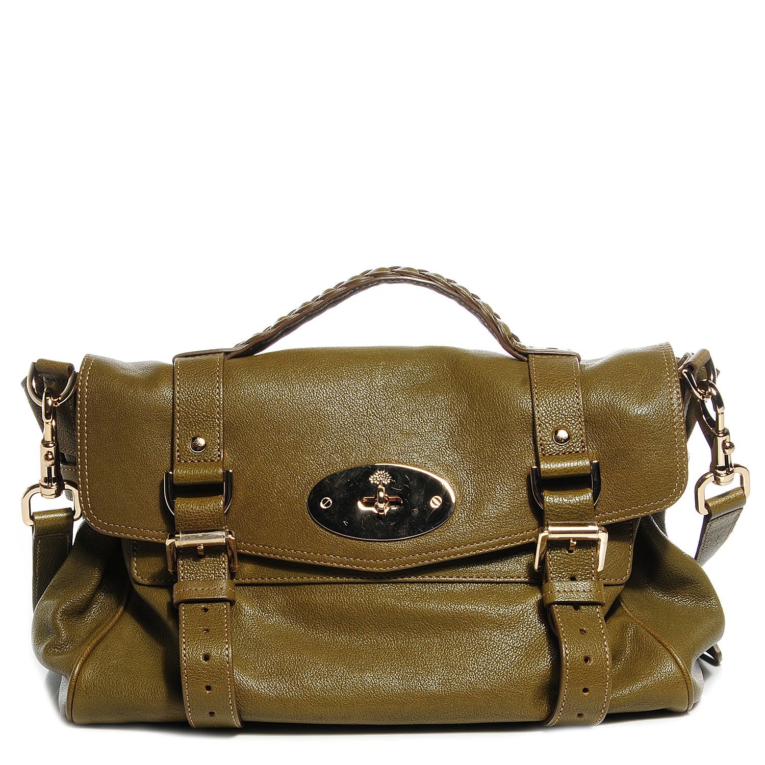 Mulberry Polished Buffalo Alexa Satchel Pickle Green 1 of 12