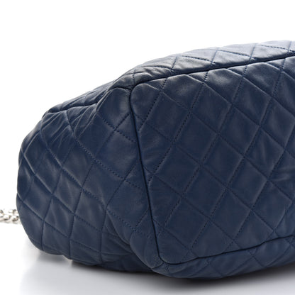 Chanel Lambskin Quilted CC Chain Drawstring Tote Blue 8 of 9