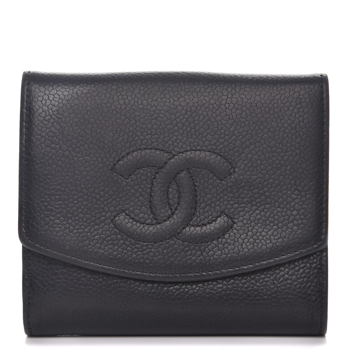 Caviar Timeless CC Compact French Wallet Black