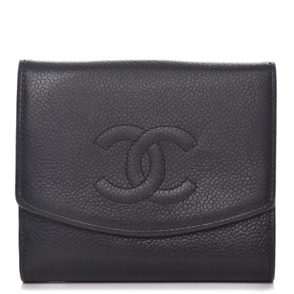 Chanel Caviar Timeless CC Compact French Wallet Black 1 of 10