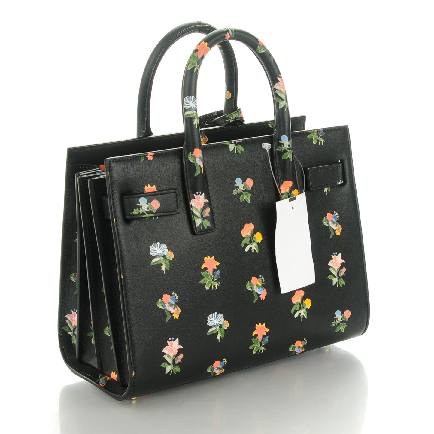 Calfskin Prairie Printed Nano Sac De Jour Black
