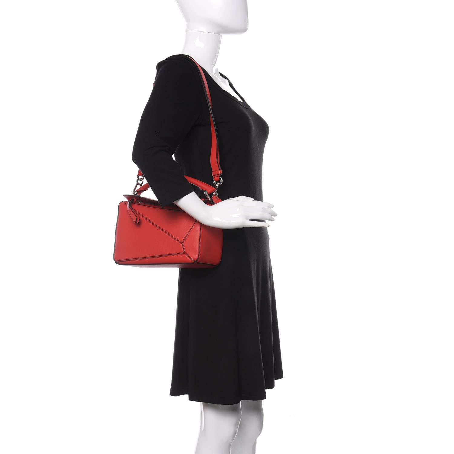 Loewe Calfskin Small Puzzle Bag Scarlet 2 of 10