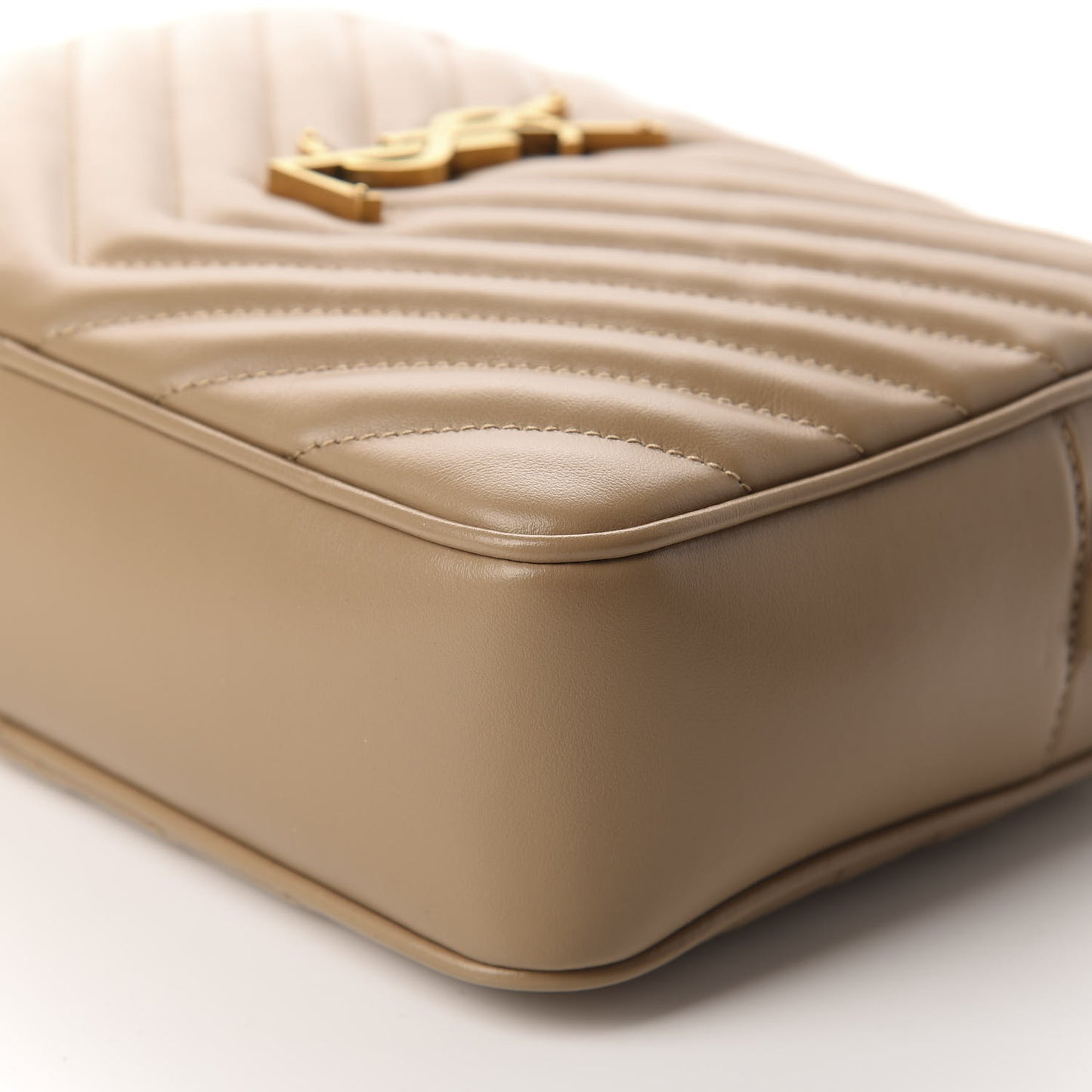Calfskin Matelasse Monogram Lou Camera Bag Dark Latte