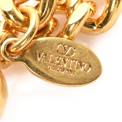 Valentino Garavani Brass Crystal VLogo Chain Belt 3 of 5