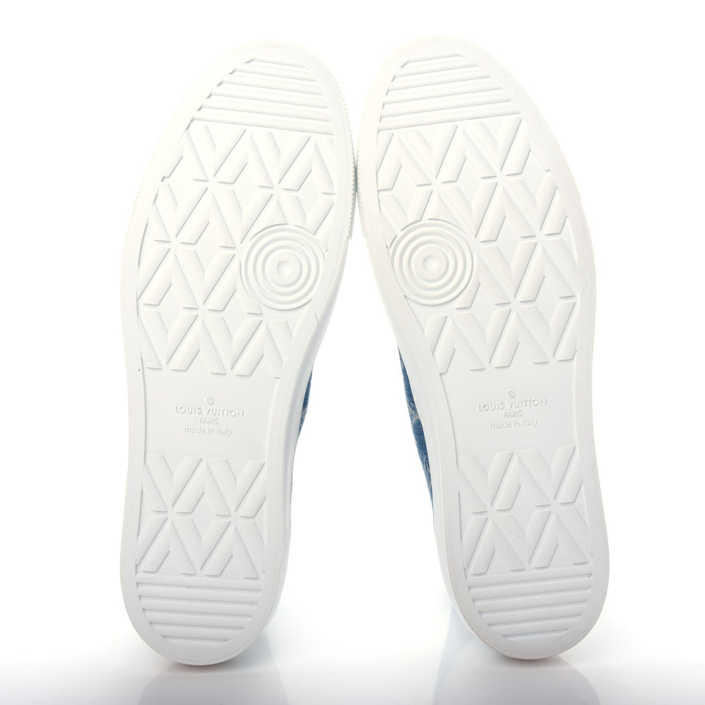 Calfskin Denim Monogram Mens Tattoo Sneaker Boots 11 Blue White
