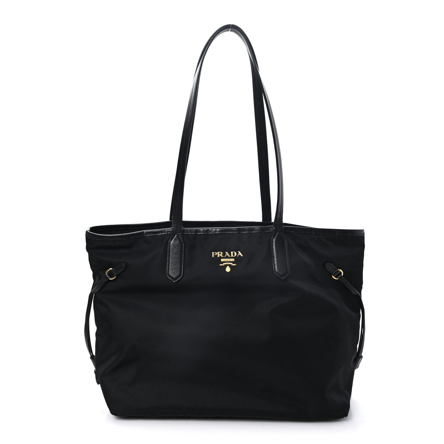 Tessuto Nylon Saffiano Shopping Tote Black