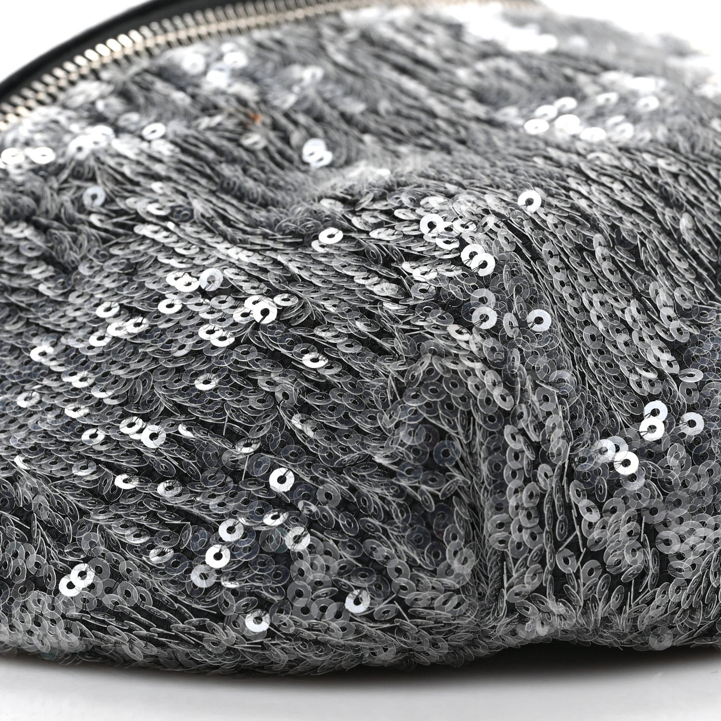 Sequin Waist Bag Fanny Pack Silver Black