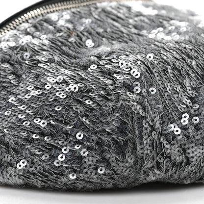 Chanel Sequin Waist Bag Fanny Pack Silver Black 8 of 9