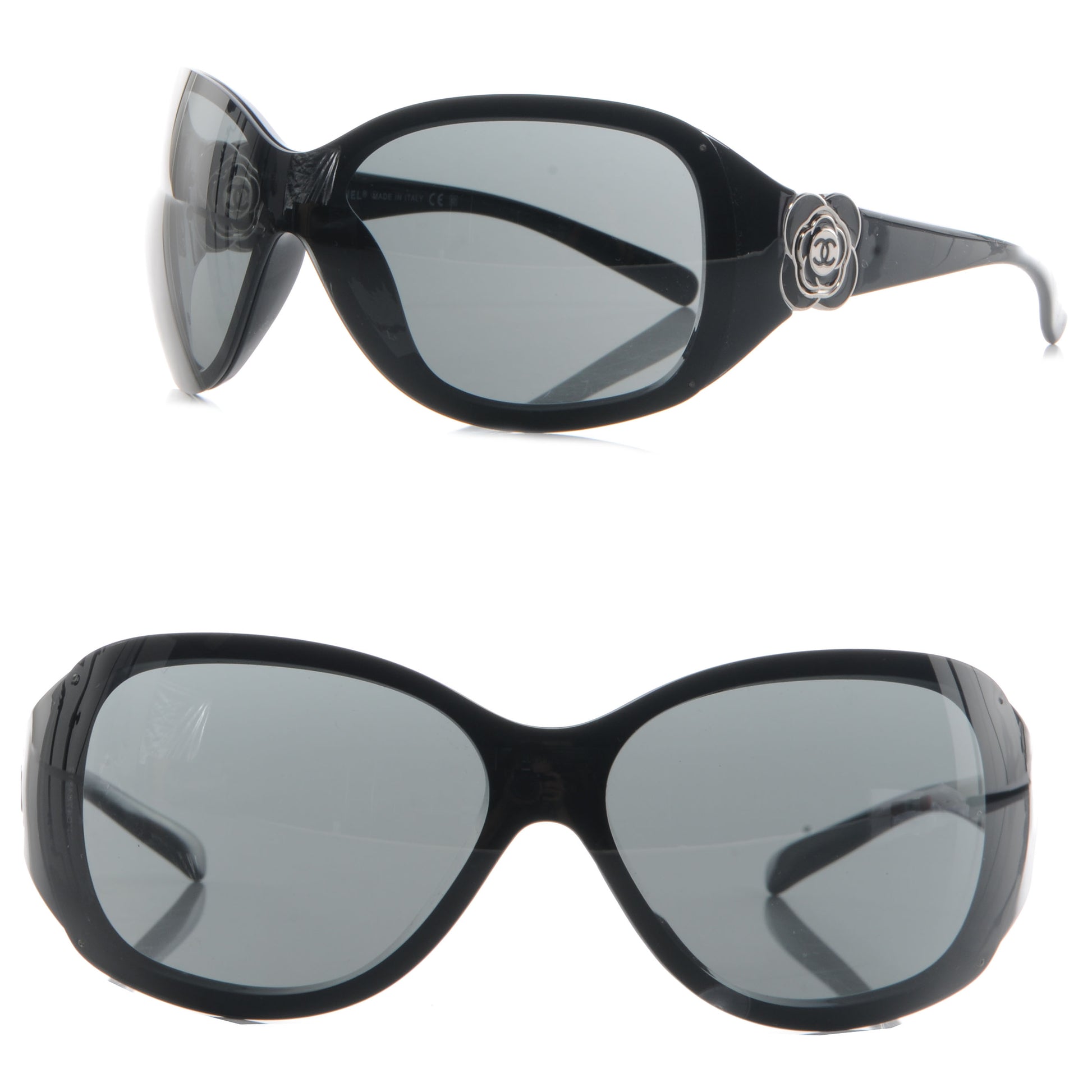 Chanel Camellia Sunglasses 6032 Black 1 of 4