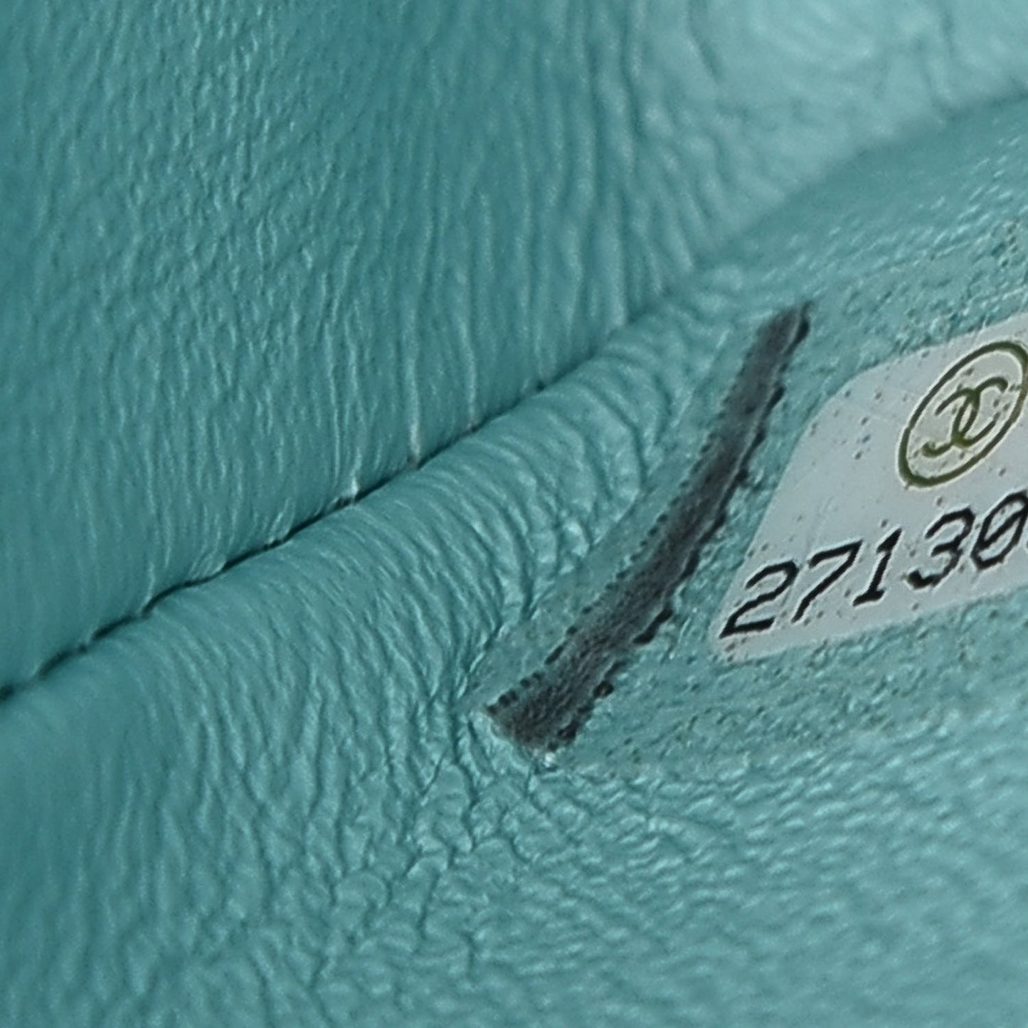 Lambskin Quilted Mini Rectangular Flap Light Blue