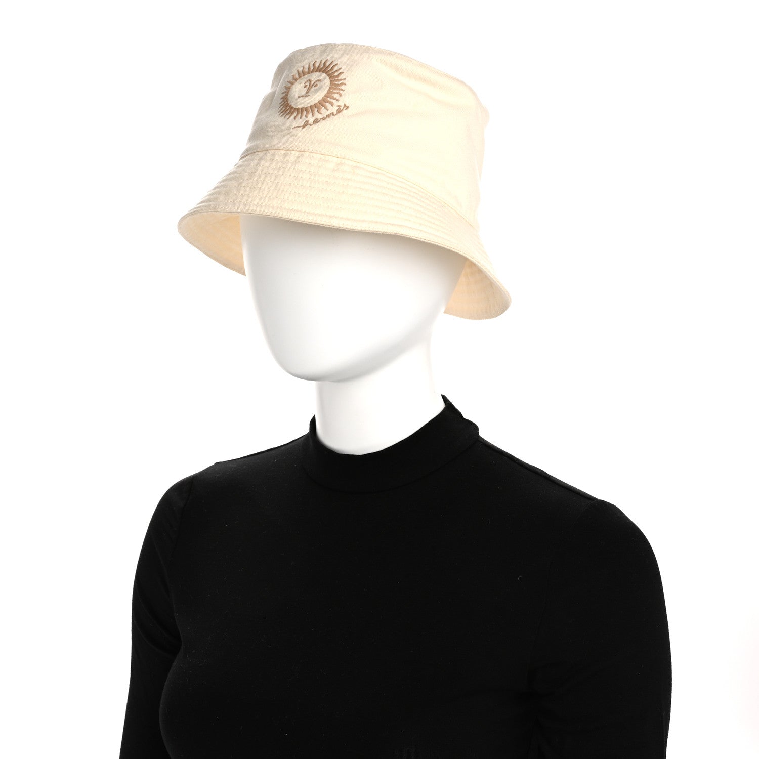 Hermes Cotton Gene Sunshine Bucket Hat 56 Ecru 2 of 10