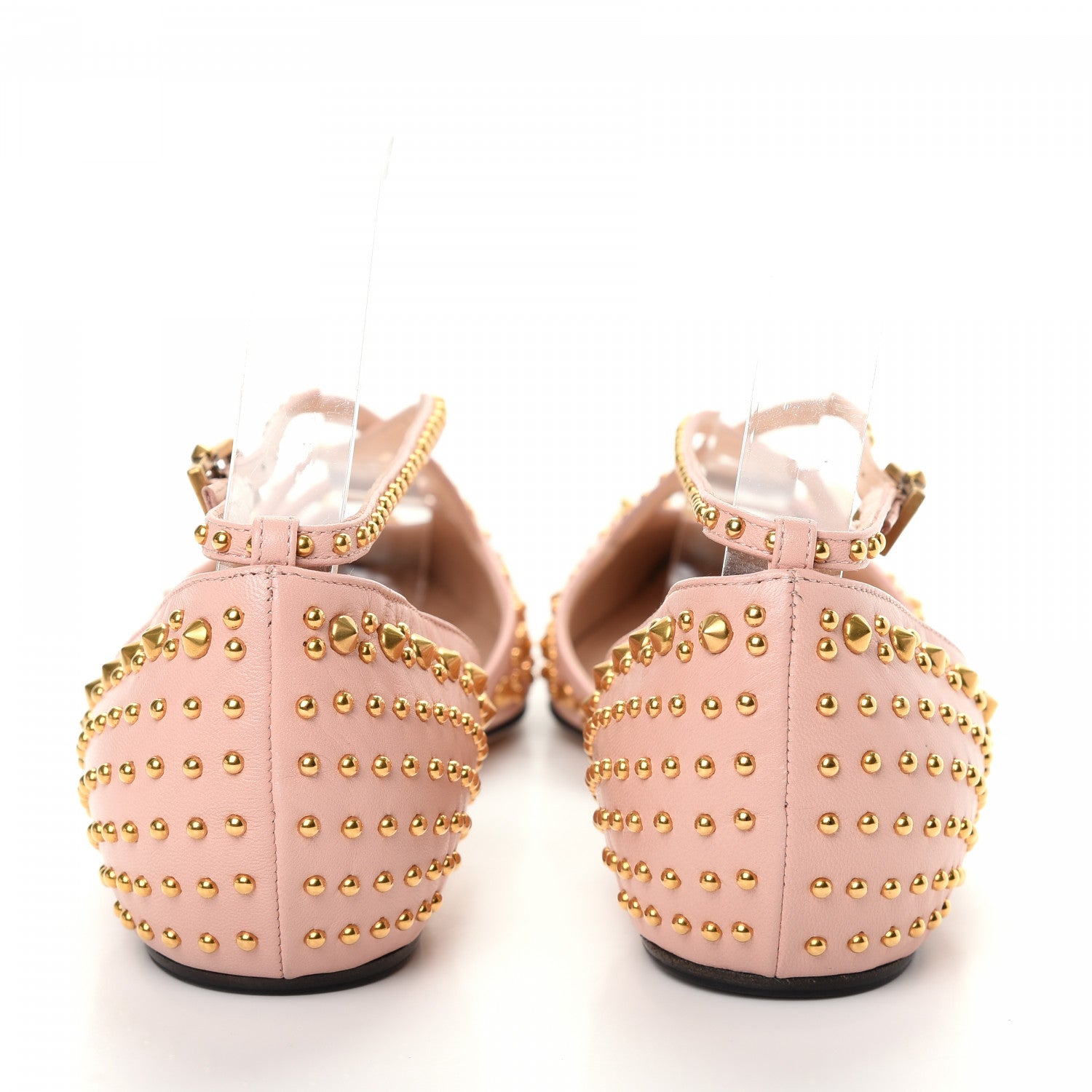 Gucci Malaga Kid Studded Pointed Toe Unia Flats 37 Perfect Pink 7 of 11
