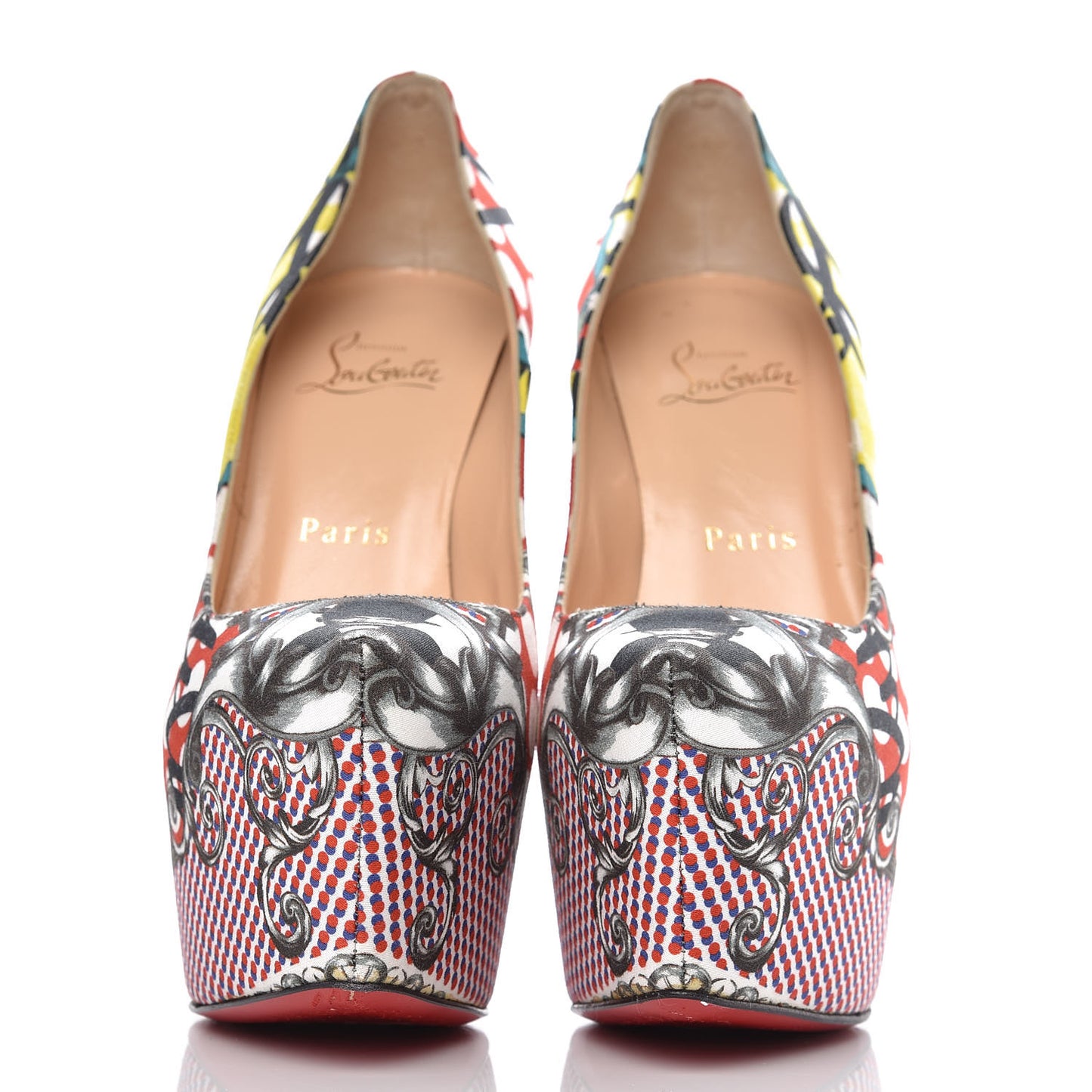 Fabric Loubi Print Daffodile 160 Pumps 37 Multicolor