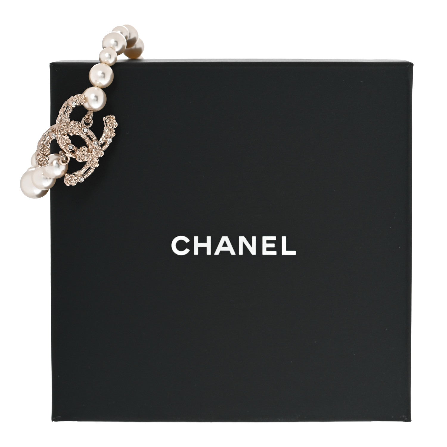 Chanel Pearl Crystal CC Bracelet Gold 5 of 5