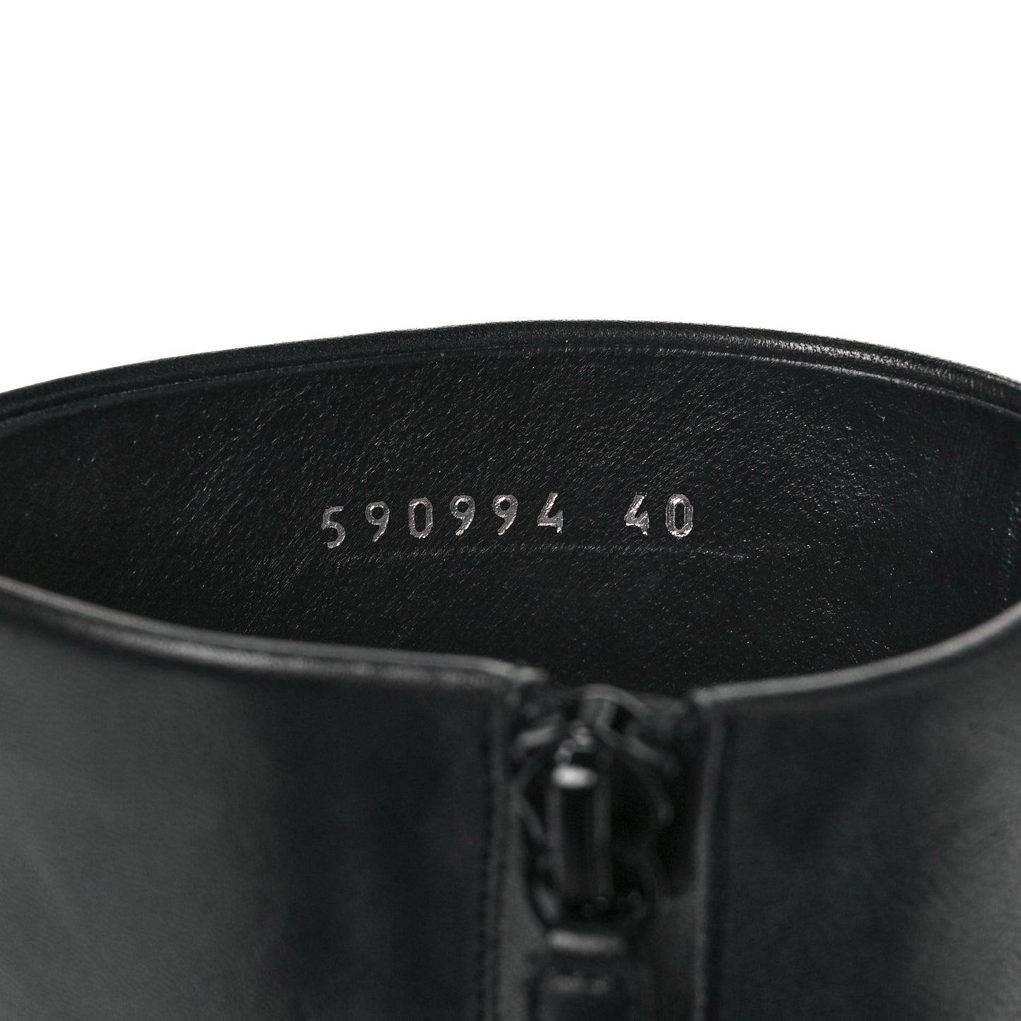 Shiny Sheepskin 20mm Oval Booties 40 Black