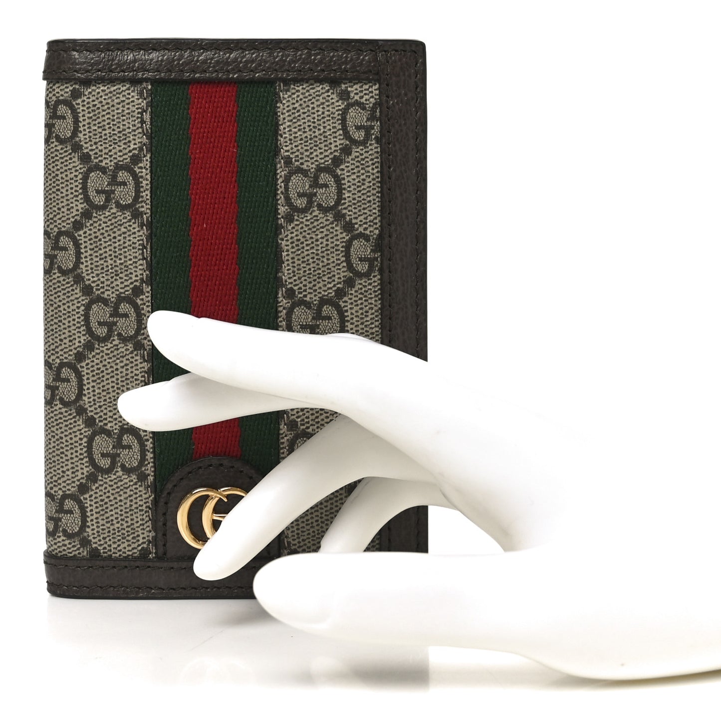 GG Supreme Monogram Web Ophidia Passport Case Beige New Acero