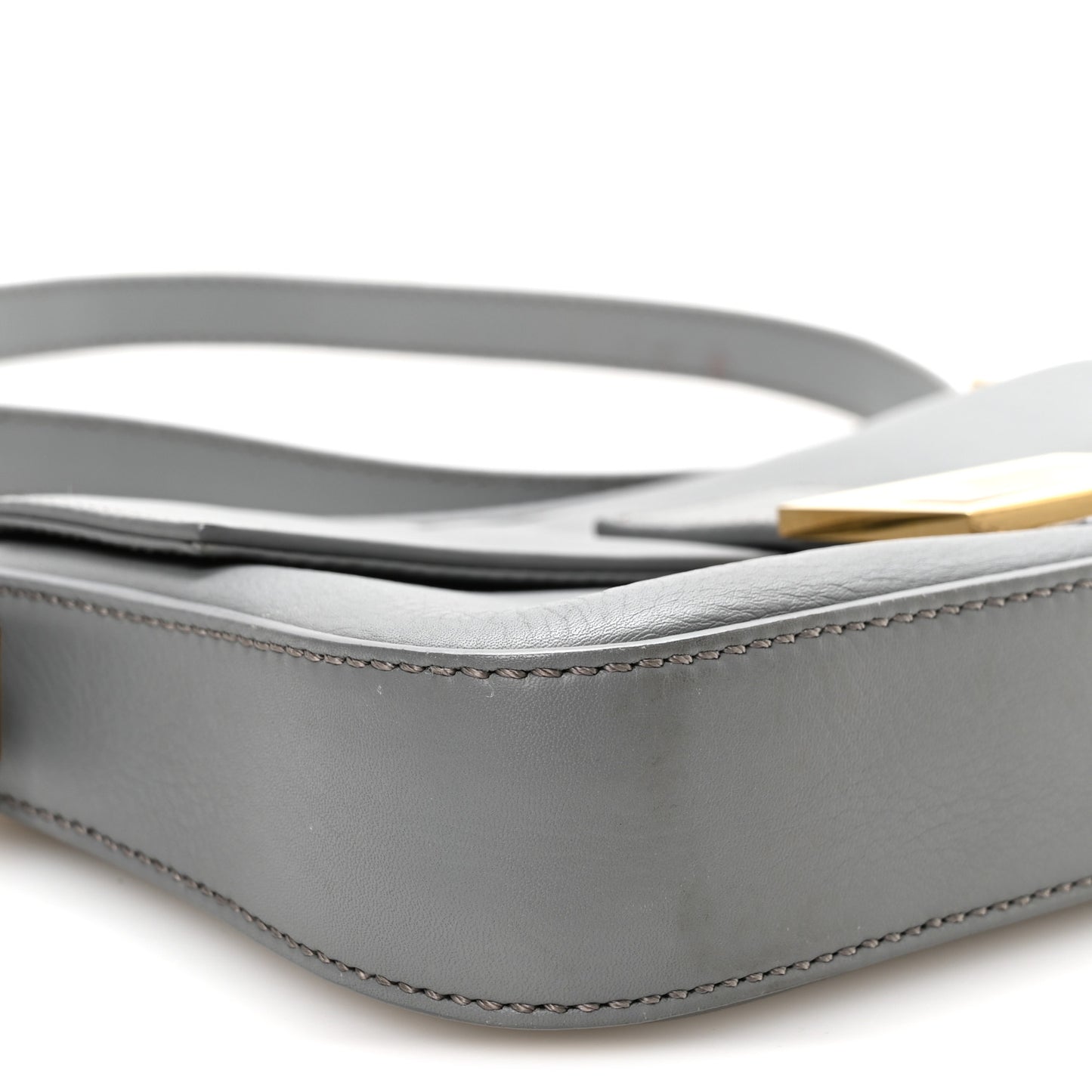 Vitello Flamingo Enamel Interchangeable Strap Baguette Grigio Chiaro Latte Tabacco